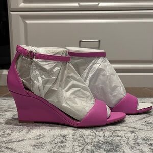Brand New Elegant Pink Wedge Sandals